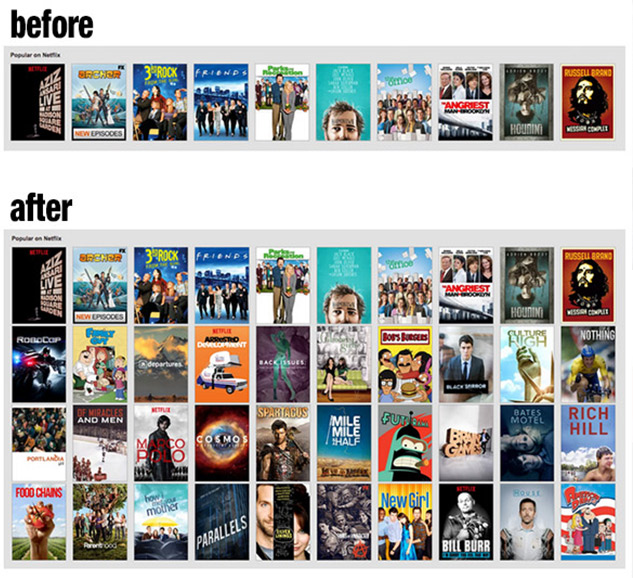 netflix horizontal design